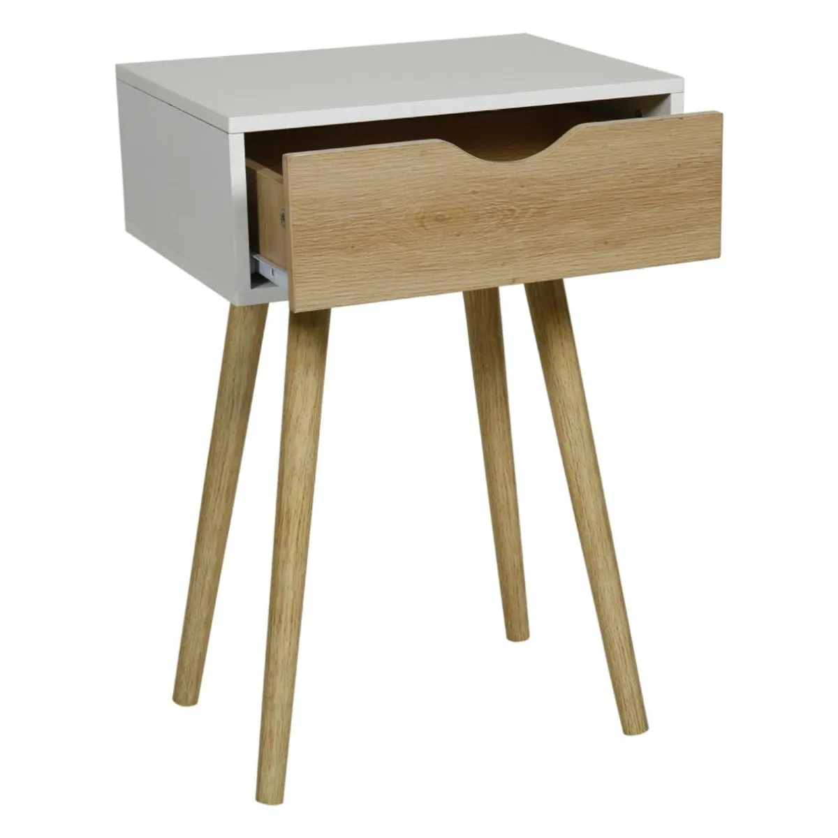 OSTARIA Table de chevet bois (H50 cm) Modern he Blanc Hot