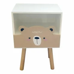 EMINZA Table de chevet enfant bois (H45 cm) Ourson Marron Clearance