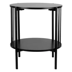 OSTARIA Table de chevet métal et bois (H45 cm) Octave Noir New