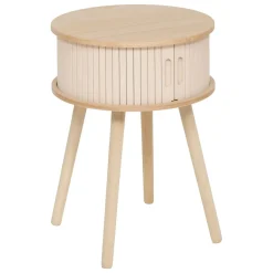 Atmosphera, cru017dateur d'intu017drieur Table de chevet ronde en bois (H54 cm) Nysos Crème Beige Discount