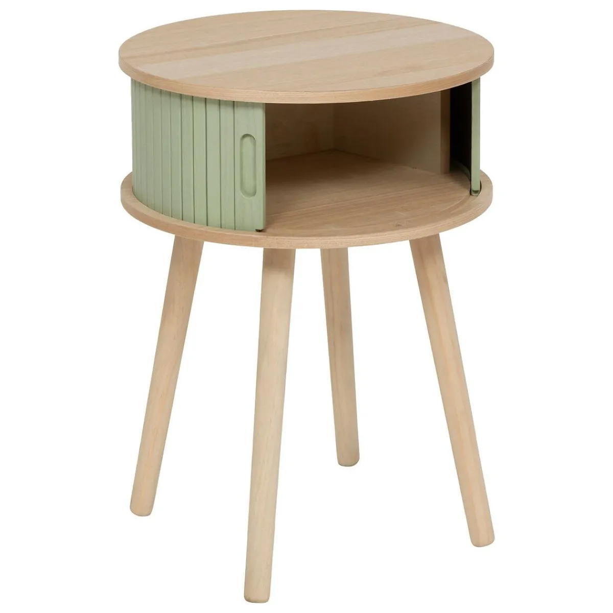 Atmosphera, cru017dateur d'intu017drieur Table de chevet ronde en bois (H54 cm) Nysos Vert d'eau Vert d'eau Sale