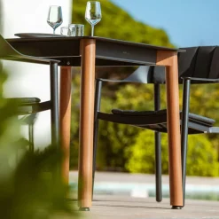 MOBELLIA Table de jardin carrée en aluminium 2 places (76 x 76 cm) Monte Carlo Gris Anthracite Best