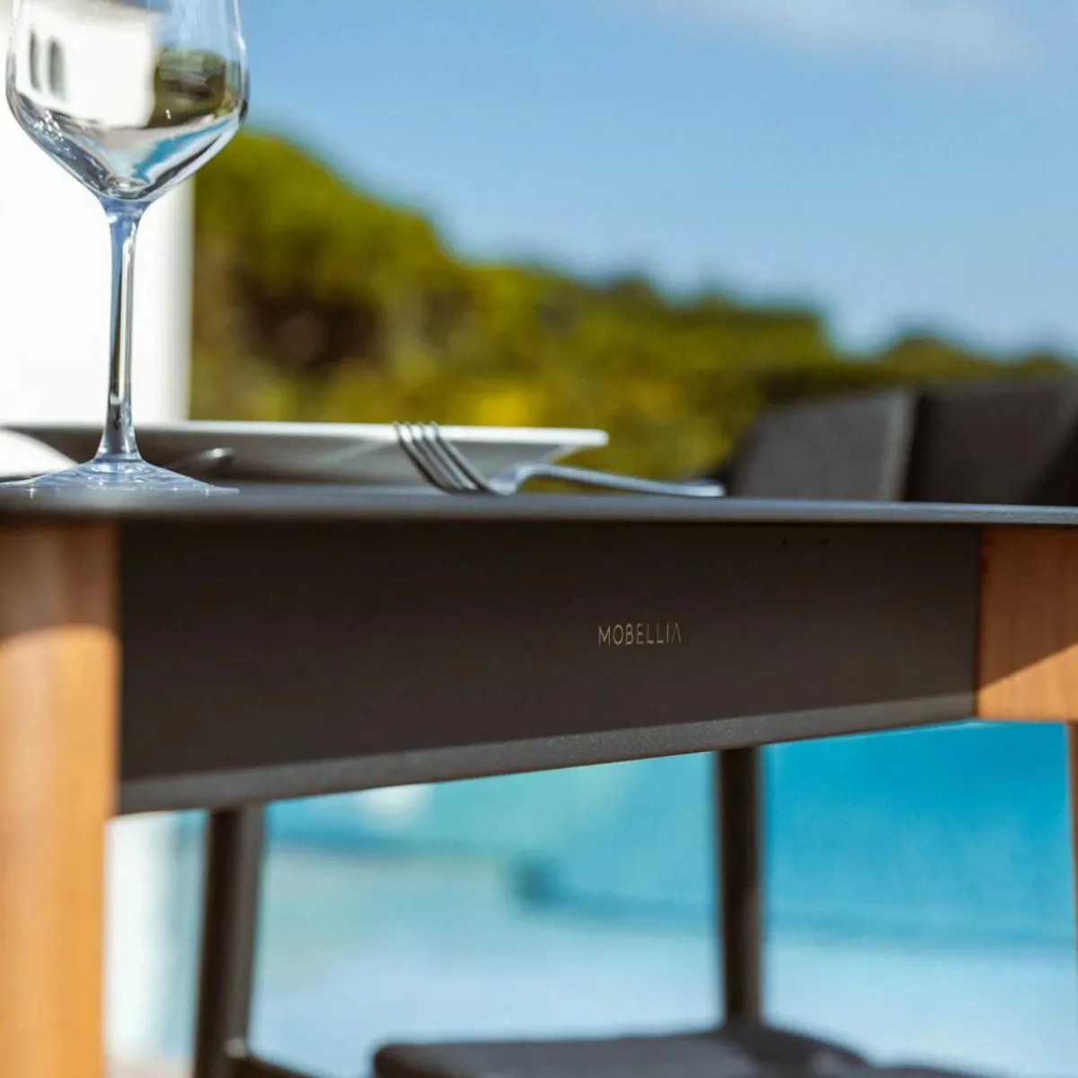 MOBELLIA Table de jardin carrée en aluminium 2 places (76 x 76 cm) Monte Carlo Gris Anthracite Best