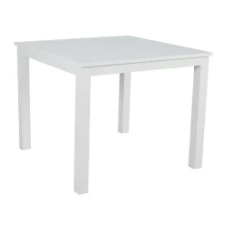 MOBELLIA Table de jardin carrée en aluminium 4 places (89 x 89 cm) Murano Blanc Best
