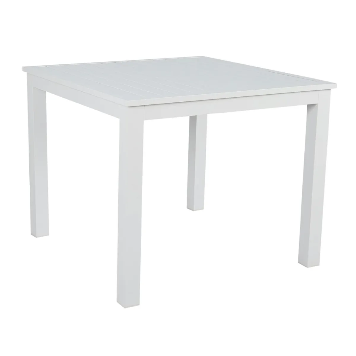 MOBELLIA Table de jardin carrée en aluminium 4 places (89 x 89 cm) Murano Blanc Best