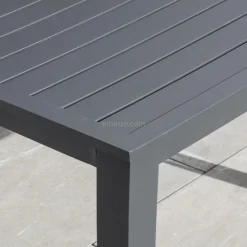MOBELLIA Table de jardin carrée en aluminium 4 places (89 x 89 cm) Murano Gris Anthracite Best