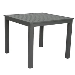 MOBELLIA Table de jardin carrée en aluminium 4 places (89 x 89 cm) Murano Gris Anthracite Best