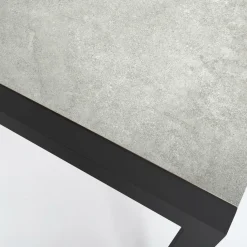 MOBELLIA Table de jardin en aluminium et céramique 8 places (180 x 90 cm) Modena Gris clair Outlet