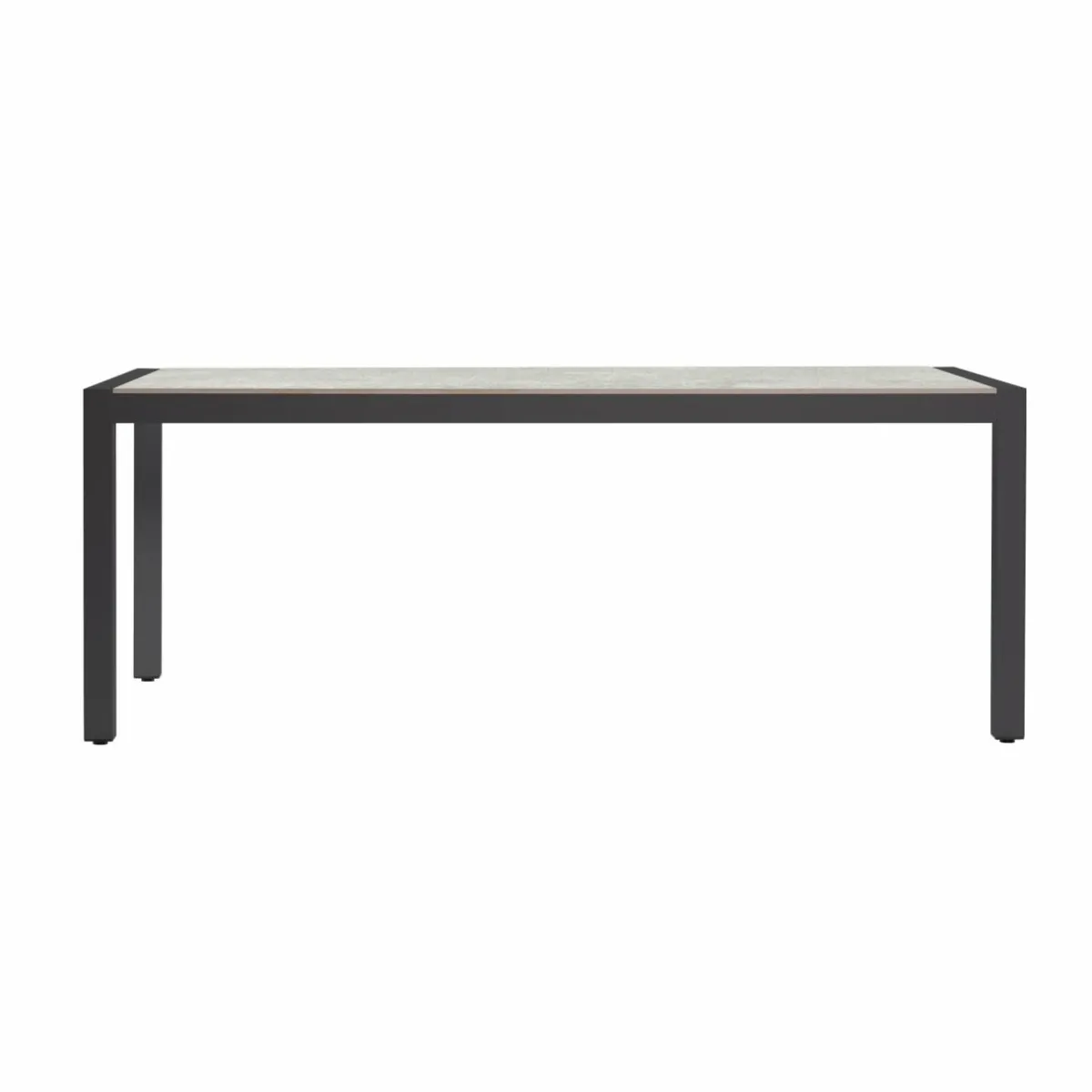 MOBELLIA Table de jardin en aluminium et céramique 8 places (180 x 90 cm) Modena Gris clair Outlet