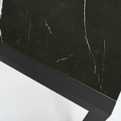 MOBELLIA Table de jardin en aluminium et céramique 8 places (180 x 90 cm) Modena Noir marbré Clearance