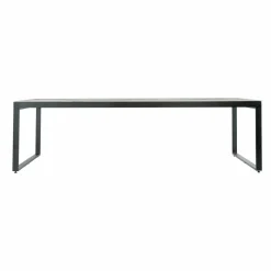 MOBELLIA Table de jardin en aluminium et céramique 10 places (240 x 120 cm) Kore Gris et gris anthracite Effet Pierre gris - gris anthracite Discount