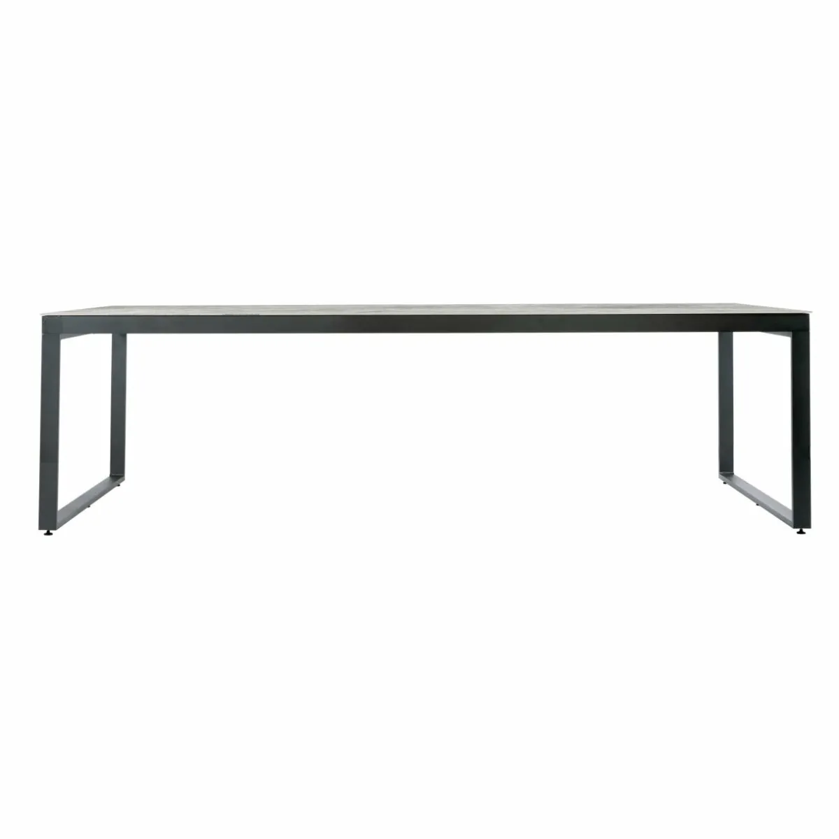 MOBELLIA Table de jardin en aluminium et céramique 10 places (240 x 120 cm) Kore Gris et gris anthracite Effet Pierre gris - gris anthracite Discount