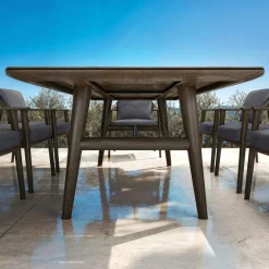 MOBELLIA Table de jardin en bois teck 8 places (260 x 100 cm) Cap Ferrat foncé Marron New