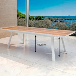 MOBELLIA Table de jardin extensible en aluminium 10 places (260 x 96 cm) Amalfi Blanc