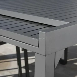 MOBELLIA Table de jardin extensible en aluminium 8 places (90/180 x 90 cm) Murano Gris Anthracite Hot