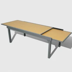 MOBELLIA Table de jardin extensible en aluminium 12 places effet bois (200/320 x 100 cm) Murano Gris Anthracite Online