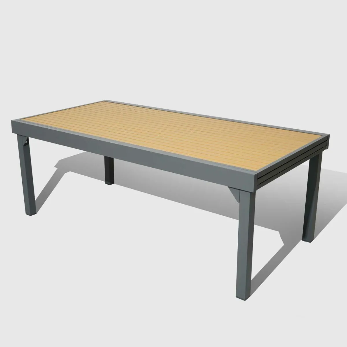 MOBELLIA Table de jardin extensible en aluminium 12 places effet bois (200/320 x 100 cm) Murano Gris Anthracite Online