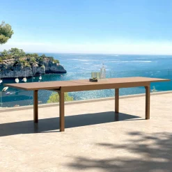 MOBELLIA Table de jardin extensible aluminium 12 places (200/320 x 100 cm) Murano Bronze Outlet