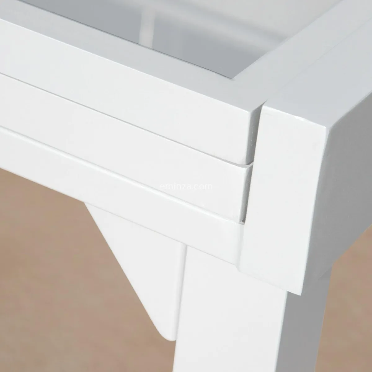 MOBELLIA Table de jardin extensible en verre 10 places (135/270 x 90 cm) Murano Blanc Discount
