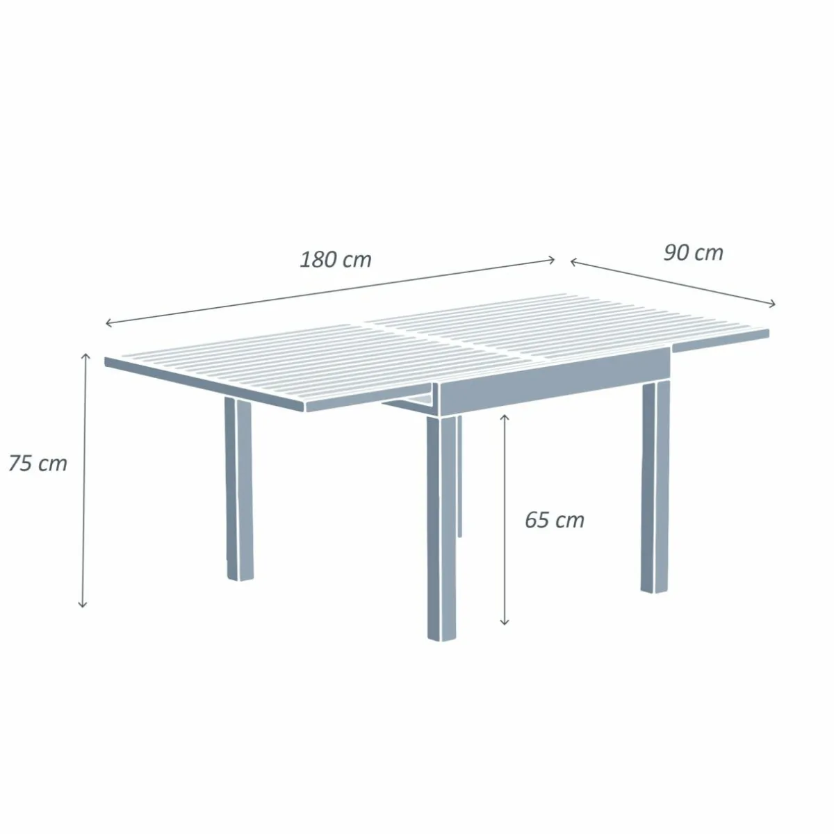 MOBELLIA Table de jardin extensible en aluminium 8 places (90/180 x 90 cm) Murano Bronze