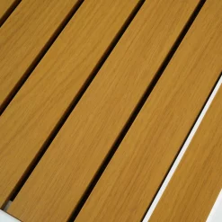 MOBELLIA Table de jardin extensible en aluminium 12 places effet bois (200/320 x 100 cm) Murano Blanc New