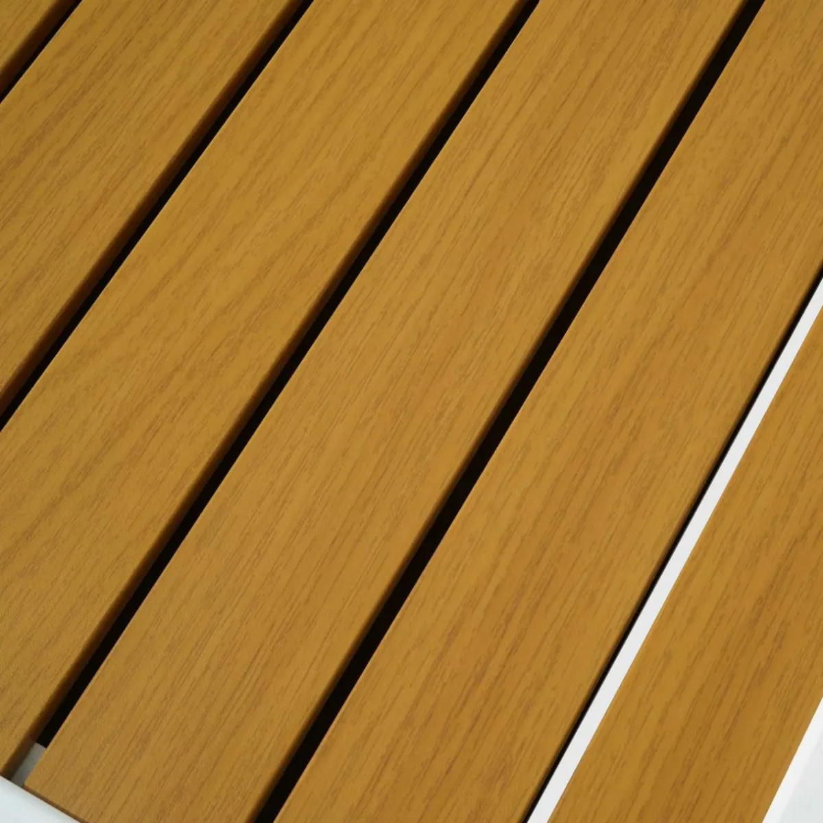 MOBELLIA Table de jardin extensible en aluminium 12 places effet bois (200/320 x 100 cm) Murano Blanc New