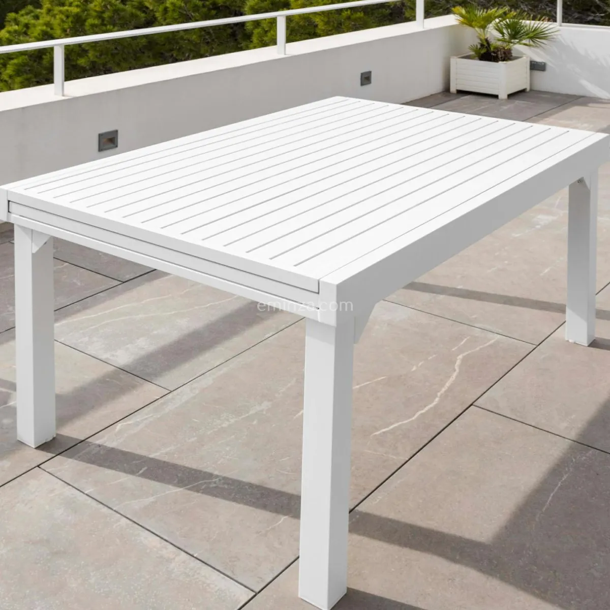 MOBELLIA Table de jardin extensible aluminium 10 places (135/270 x 90 cm) Murano Blanc Online