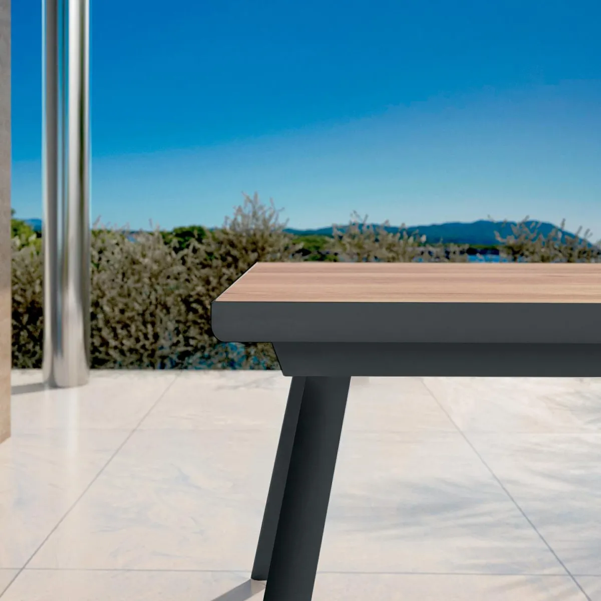 MOBELLIA Table de jardin extensible en aluminium 10 places (260 x 96 cm) Amalfi Gris Anthracite Clearance