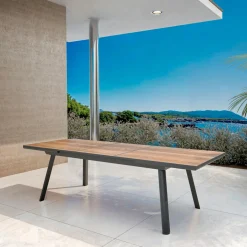 MOBELLIA Table de jardin extensible en aluminium 10 places (260 x 96 cm) Amalfi Gris Anthracite Clearance