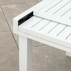 MOBELLIA Table de jardin extensible en aluminium 8 places (90/180 x 90 cm) Murano Blanc Clearance