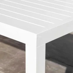 MOBELLIA Table de jardin haute en aluminium 6 places (160 x H105 cm) Murano Blanc Hot
