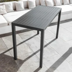 MOBELLIA Table de jardin haute en aluminium 6 places (160 x H105 cm) Murano Gris Anthracite Sale
