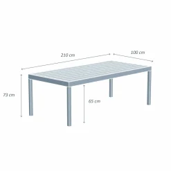 MOBELLIA Table de jardin rectangulaire aluminium 8 places (210 x 100 cm) Murano Bronze Sale