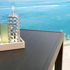 MOBELLIA Table de jardin rectangulaire aluminium 8 places (210 x 100 cm) Murano Gris Anthracite Best
