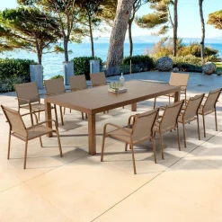 MOBELLIA Table de jardin rectangulaire aluminium 10 places (240 x 120 cm) Murano Bronze Online