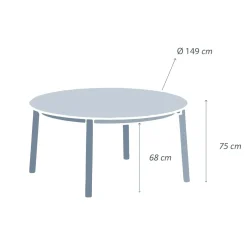 MOBELLIA Table de jardin ronde en aluminium 8 places (D149 cm) Monte Carlo Gris Anthracite Online