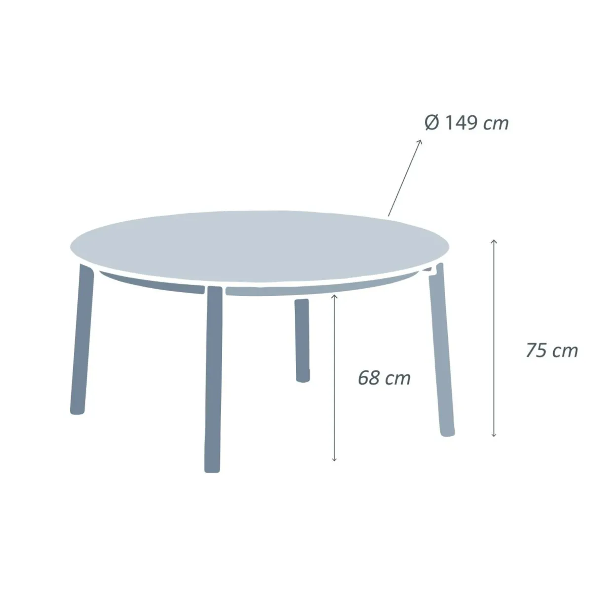 MOBELLIA Table de jardin ronde en aluminium 8 places (D149 cm) Monte Carlo Gris Anthracite Online