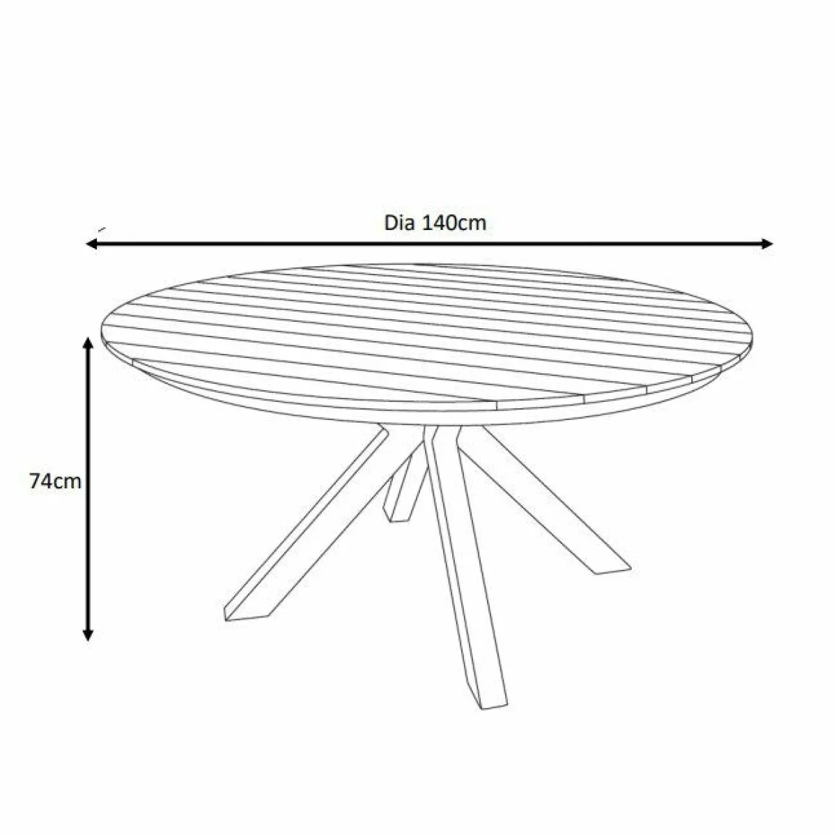 MOBELLIA Table de jardin ronde en aluminium et bois teck 8 places (D140 cm) Bali Blanc