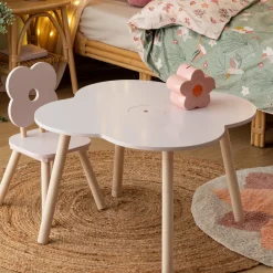 Atmosphera cru017dateur d'intu017drieur for kids Table enfant bois (40 cm) Douceur Fleur Rose Hot