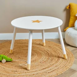 EMINZA Table enfant bois (H44 cm) Stars he Blanc Discount