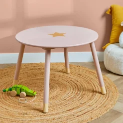 EMINZA Table enfant bois (H44 cm) Stars Rose Discount