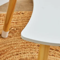 EMINZA Table et 1 chaise enfant bois (H44 cm) Stars Blanc New