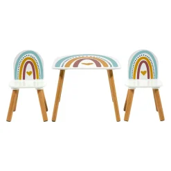 OSTARIA Table et 2 chaises enfant bois Leno Multicolore Best