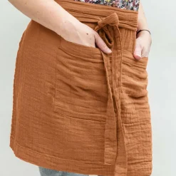 EMINZA Tablier avec poches gaze de coton Gaïa Abricot Clearance