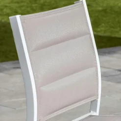 MOBELLIA Tabouret de jardin aluminium empilable Murano et taupe Blanc New