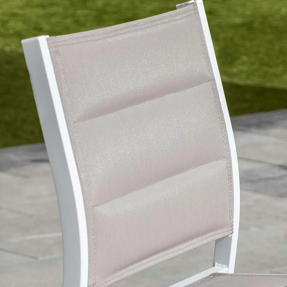 MOBELLIA Tabouret de jardin aluminium empilable Murano et taupe Blanc New