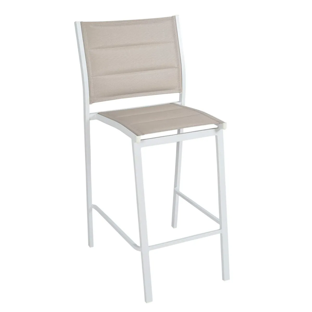 MOBELLIA Tabouret de jardin aluminium empilable Murano et taupe Blanc New