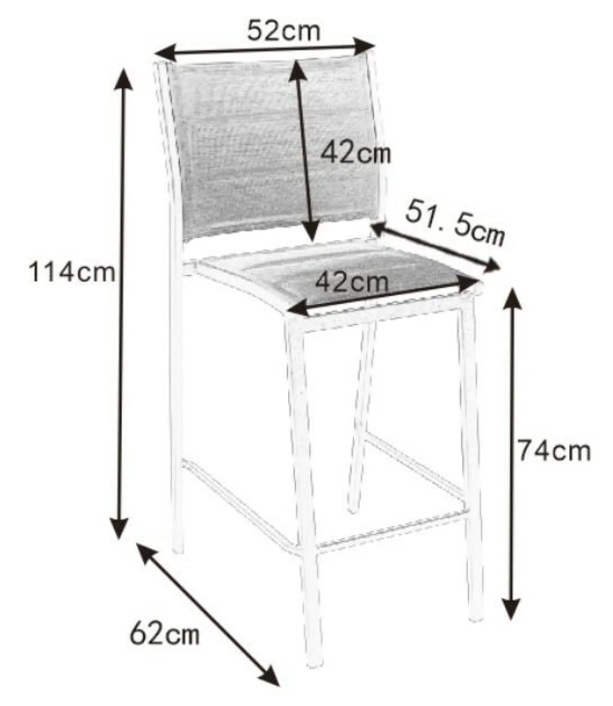 MOBELLIA Tabouret de jardin aluminium empilable Murano Gris Anthracite Clearance