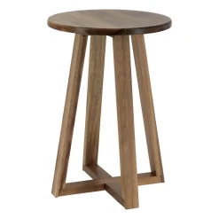 TENDANCE Tabouret plateau bois acacia (H43 cm) Lina Marron Clearance