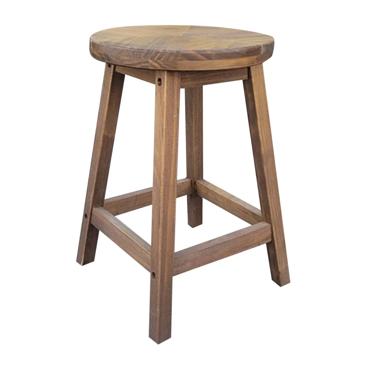 EMINZA Tabouret rond bois (H45 cm) Davao Marron Clearance